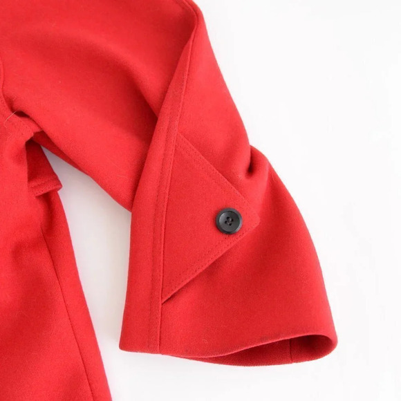 Vintage International Scene Red 100% Wool Maxi Double  Breasted Winter Coat 9/10 - Picture 9 of 16